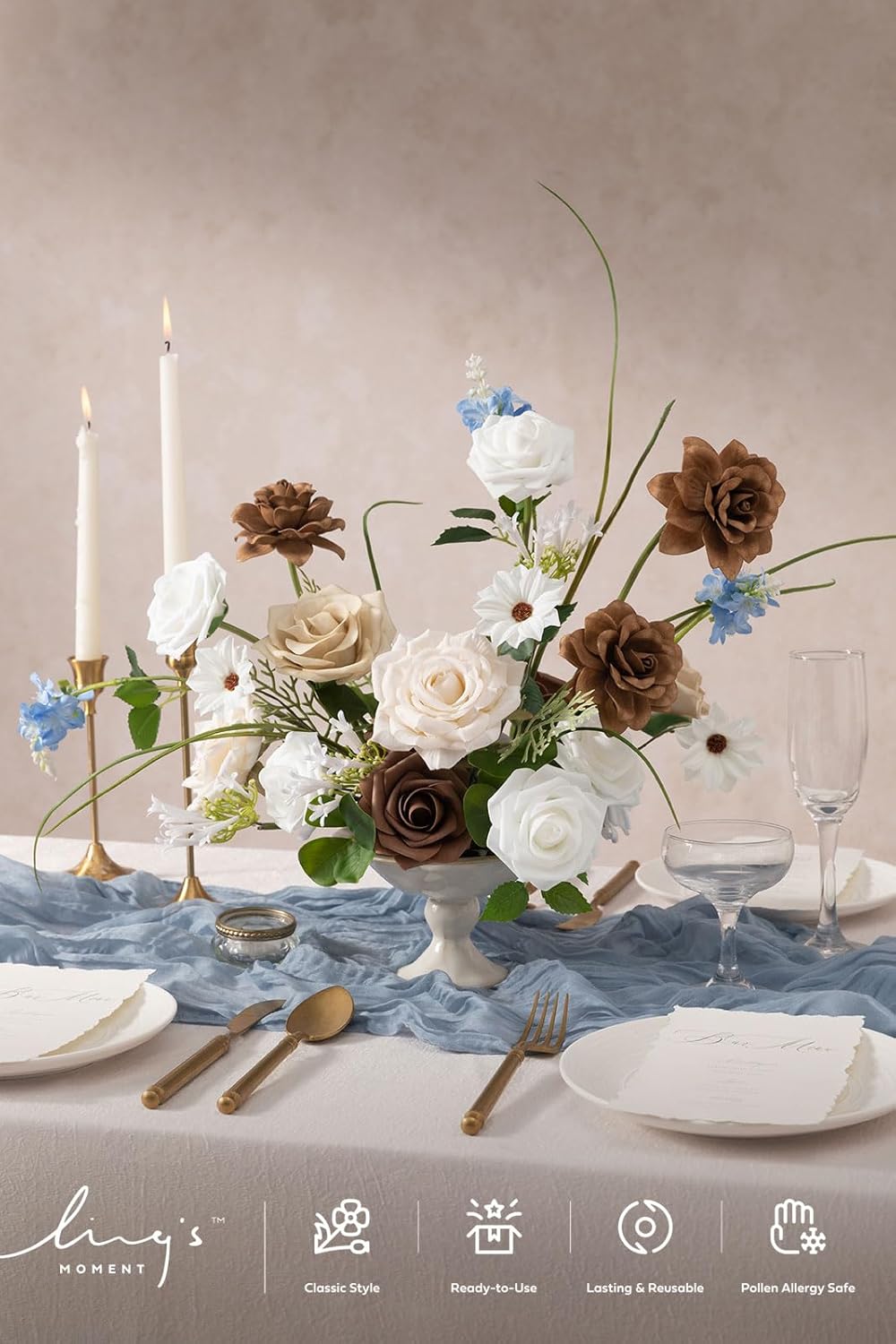 Artificial Flowers Fake Roses Faux Peony Foam Gardenia White | Foam Flower, Real Touch Filler Flower, Indoor Outdoor Decor, Table Centerpieces, Wedding Bouquets, Floral Arrangments, 23pcs