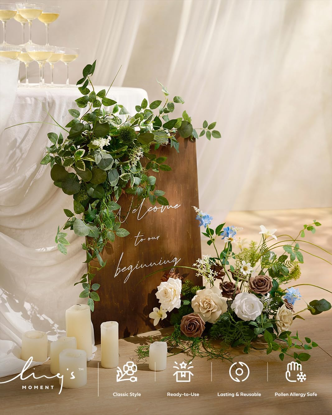 Artificial Flowers Fake Roses Faux Peony Foam Gardenia White | Foam Flower, Real Touch Filler Flower, Indoor Outdoor Decor, Table Centerpieces, Wedding Bouquets, Floral Arrangments, 23pcs