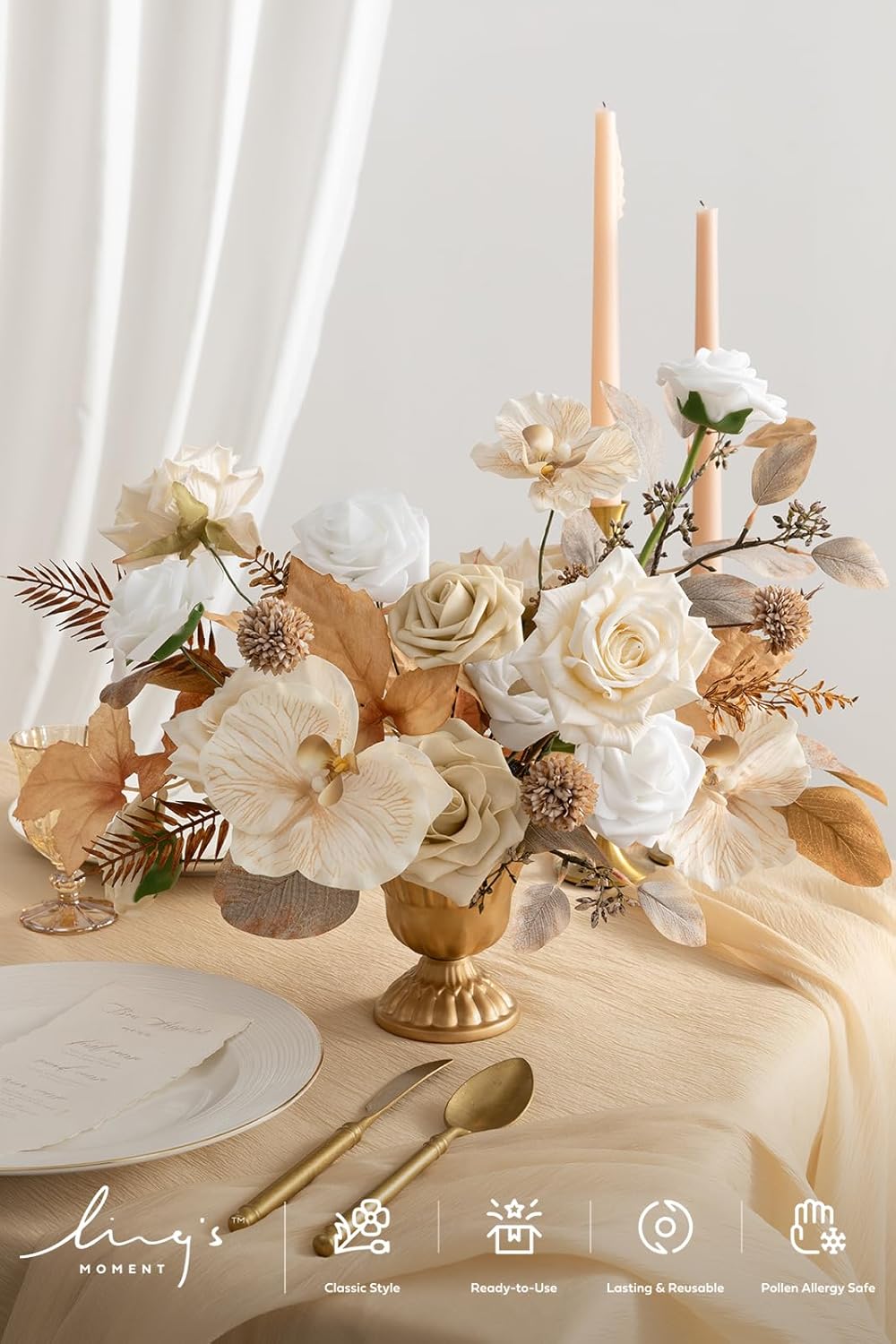 Artificial Flowers Fake Roses Faux Peony Foam Gardenia White | Foam Flower, Real Touch Filler Flower, Indoor Outdoor Decor, Table Centerpieces, Wedding Bouquets, Floral Arrangments, 23pcs