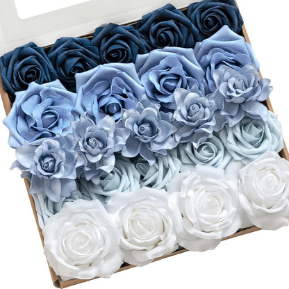 Artificial Flowers Fake Roses Faux Peony Foam Gardenia White | Foam Flower, Real Touch Filler Flower, Indoor Outdoor Decor, Table Centerpieces, Wedding Bouquets, Floral Arrangments, 23pcs
