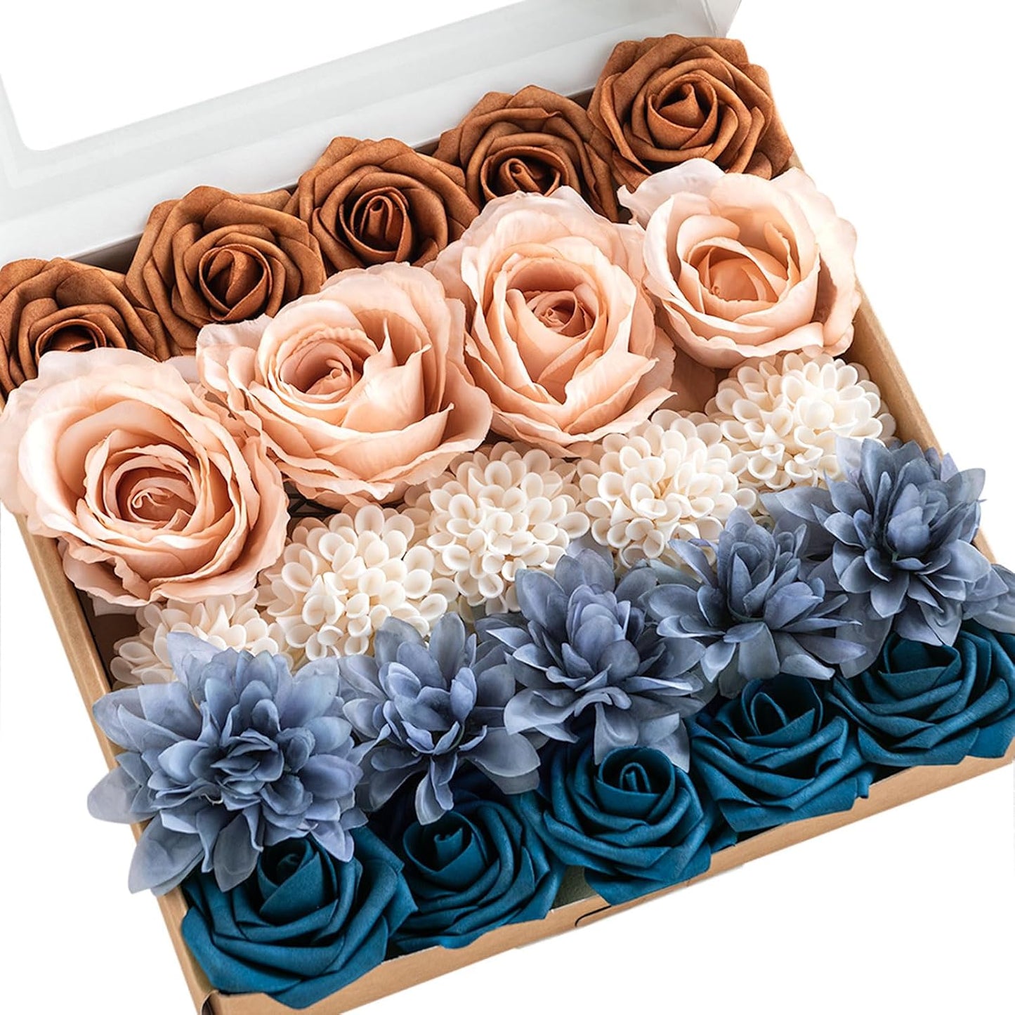 Artificial Flowers Fake Roses Faux Peony Foam Gardenia White | Foam Flower, Real Touch Filler Flower, Indoor Outdoor Decor, Table Centerpieces, Wedding Bouquets, Floral Arrangments, 23pcs