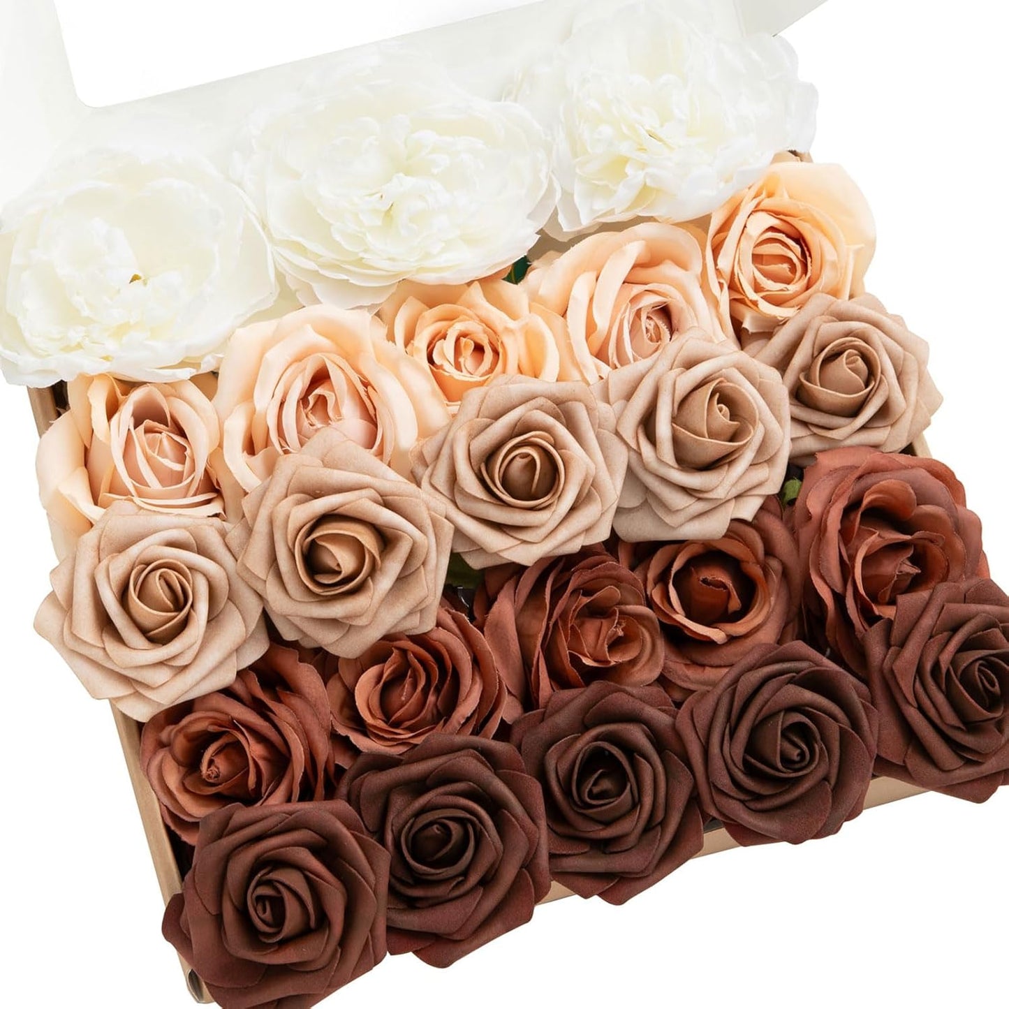 Artificial Flowers Fake Roses Faux Peony Foam Gardenia White | Foam Flower, Real Touch Filler Flower, Indoor Outdoor Decor, Table Centerpieces, Wedding Bouquets, Floral Arrangments, 23pcs