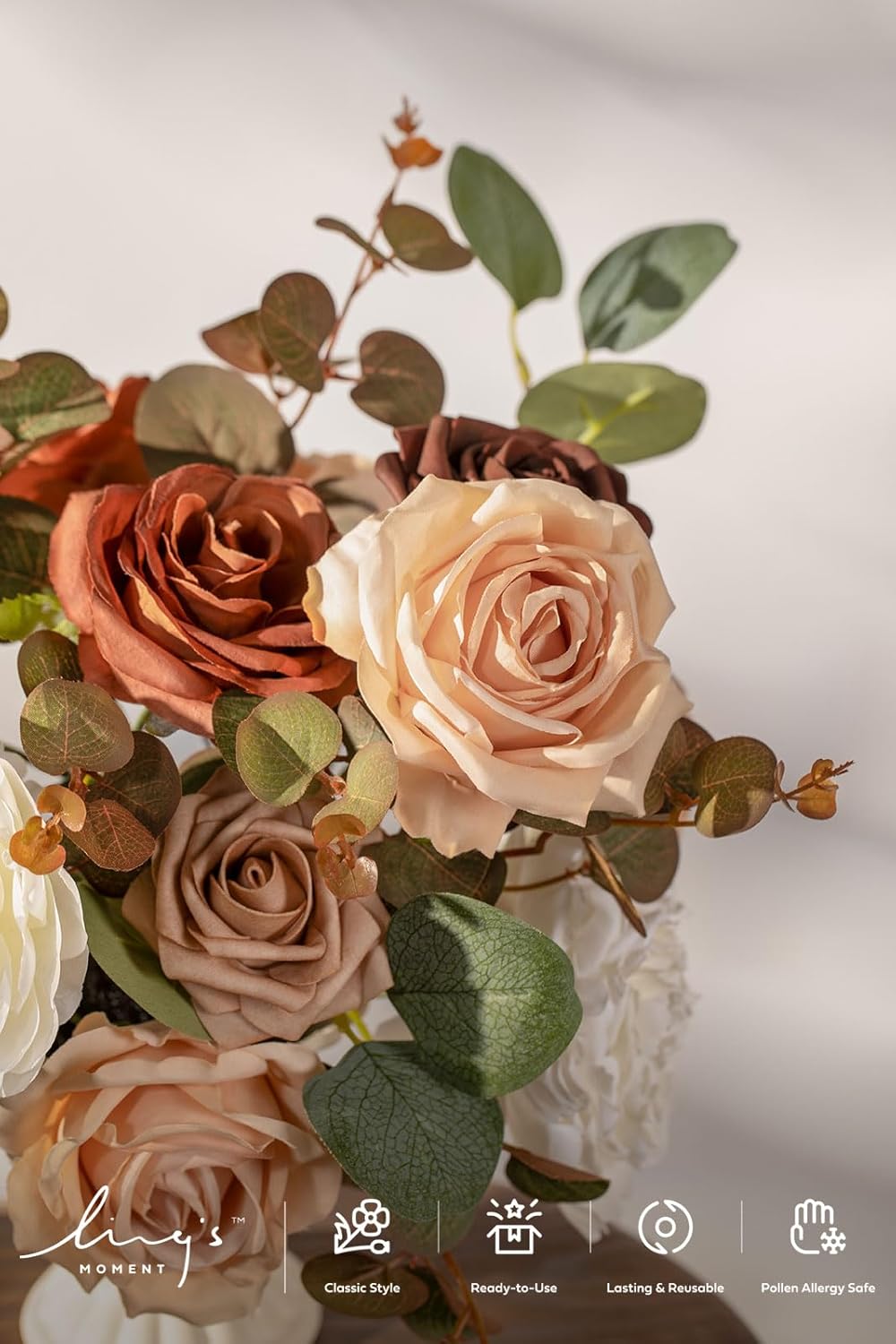 Artificial Flowers Fake Roses Faux Peony Foam Gardenia White | Foam Flower, Real Touch Filler Flower, Indoor Outdoor Decor, Table Centerpieces, Wedding Bouquets, Floral Arrangments, 23pcs