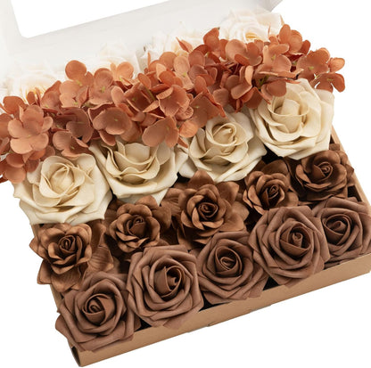 Artificial Flowers Fake Roses Faux Peony Foam Gardenia White | Foam Flower, Real Touch Filler Flower, Indoor Outdoor Decor, Table Centerpieces, Wedding Bouquets, Floral Arrangments, 23pcs