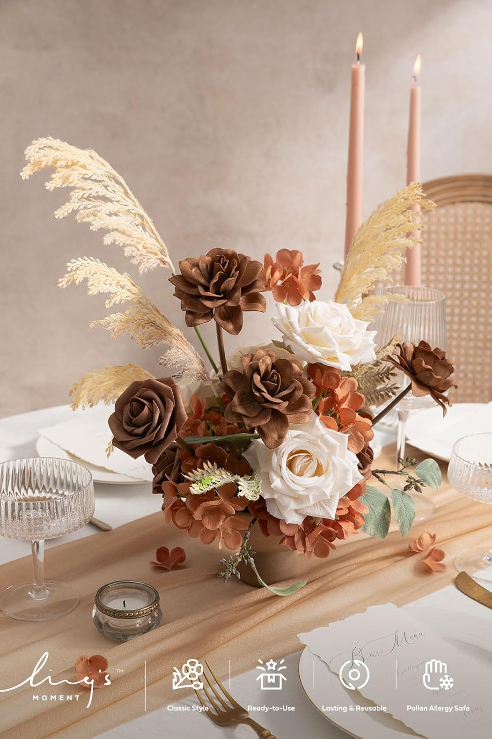 Artificial Flowers Fake Roses Faux Peony Foam Gardenia White | Foam Flower, Real Touch Filler Flower, Indoor Outdoor Decor, Table Centerpieces, Wedding Bouquets, Floral Arrangments, 23pcs