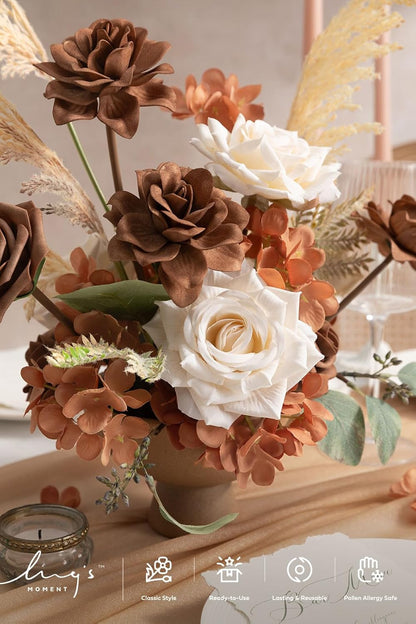 Artificial Flowers Fake Roses Faux Peony Foam Gardenia White | Foam Flower, Real Touch Filler Flower, Indoor Outdoor Decor, Table Centerpieces, Wedding Bouquets, Floral Arrangments, 23pcs