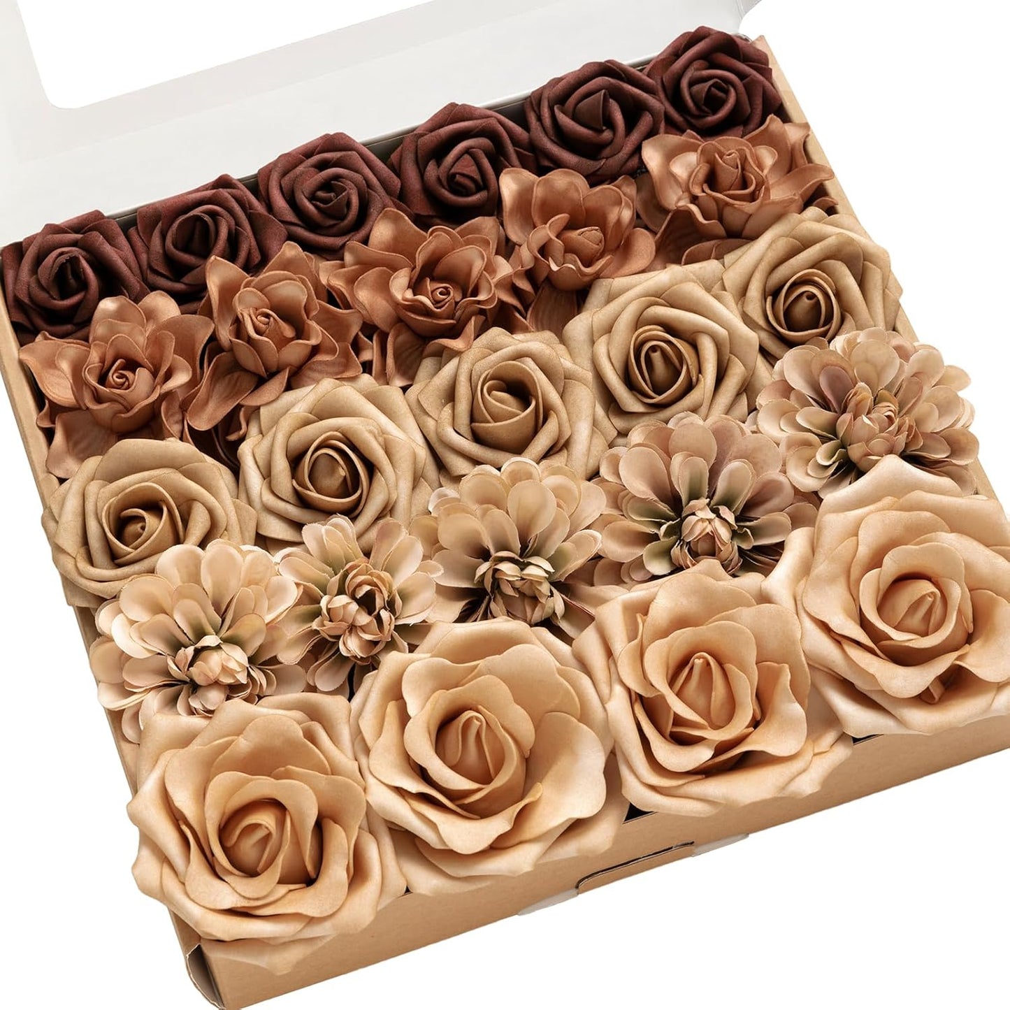 Artificial Flowers Fake Roses Faux Peony Foam Gardenia White | Foam Flower, Real Touch Filler Flower, Indoor Outdoor Decor, Table Centerpieces, Wedding Bouquets, Floral Arrangments, 23pcs