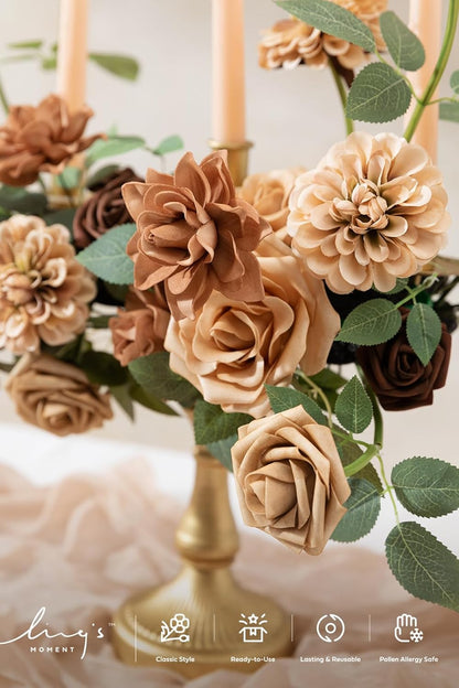 Artificial Flowers Fake Roses Faux Peony Foam Gardenia White | Foam Flower, Real Touch Filler Flower, Indoor Outdoor Decor, Table Centerpieces, Wedding Bouquets, Floral Arrangments, 23pcs