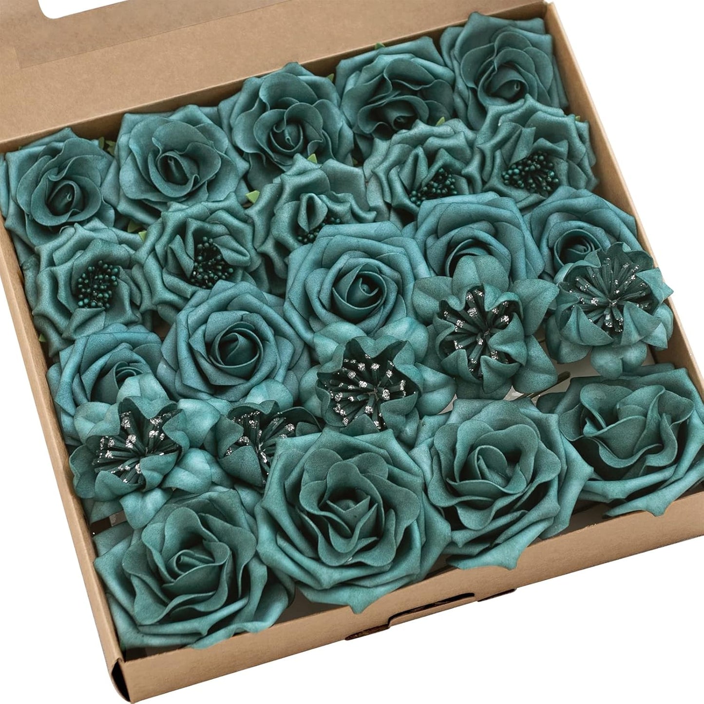 Artificial Flowers Fake Roses Faux Peony Foam Gardenia White | Foam Flower, Real Touch Filler Flower, Indoor Outdoor Decor, Table Centerpieces, Wedding Bouquets, Floral Arrangments, 23pcs