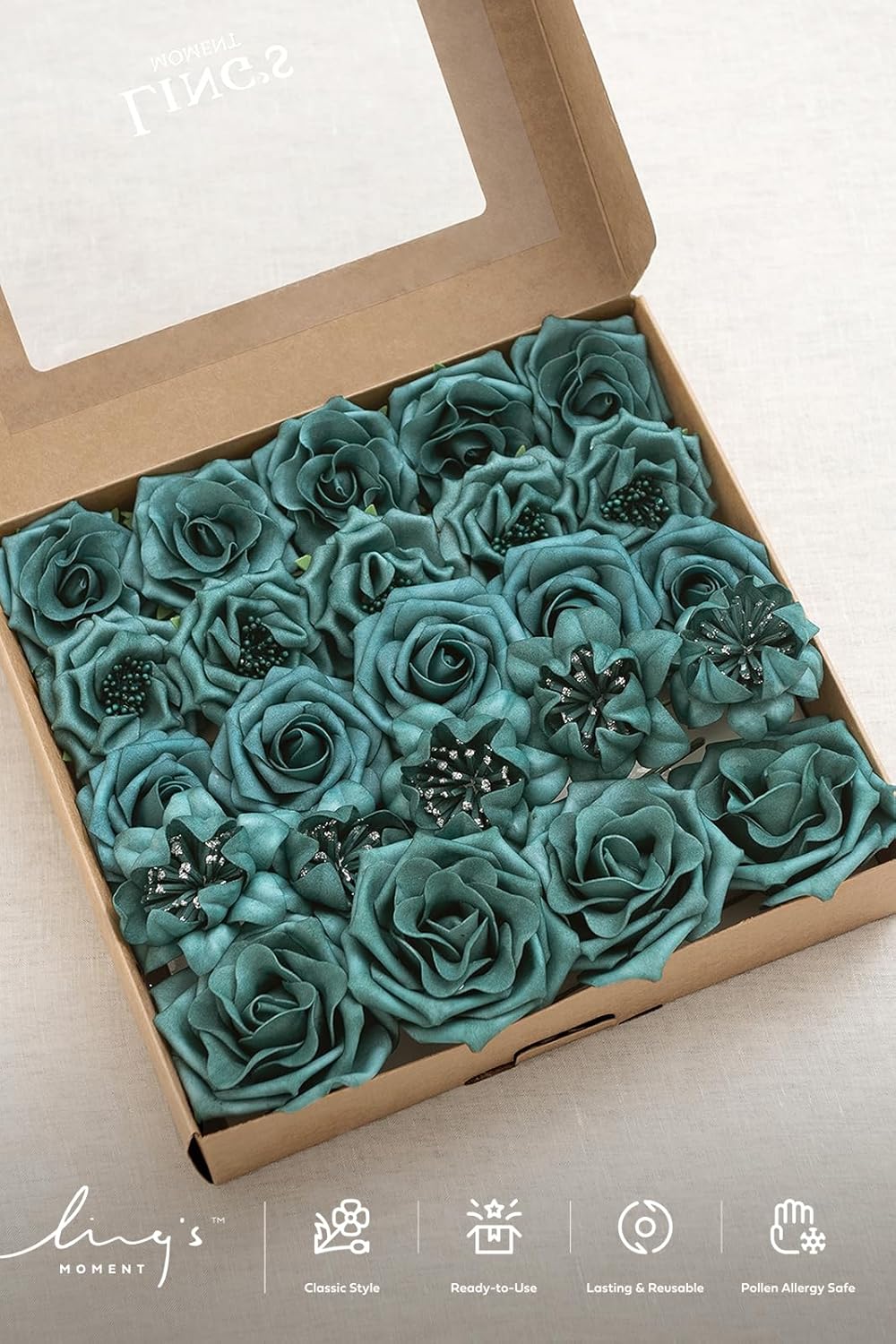 Artificial Flowers Fake Roses Faux Peony Foam Gardenia White | Foam Flower, Real Touch Filler Flower, Indoor Outdoor Decor, Table Centerpieces, Wedding Bouquets, Floral Arrangments, 23pcs