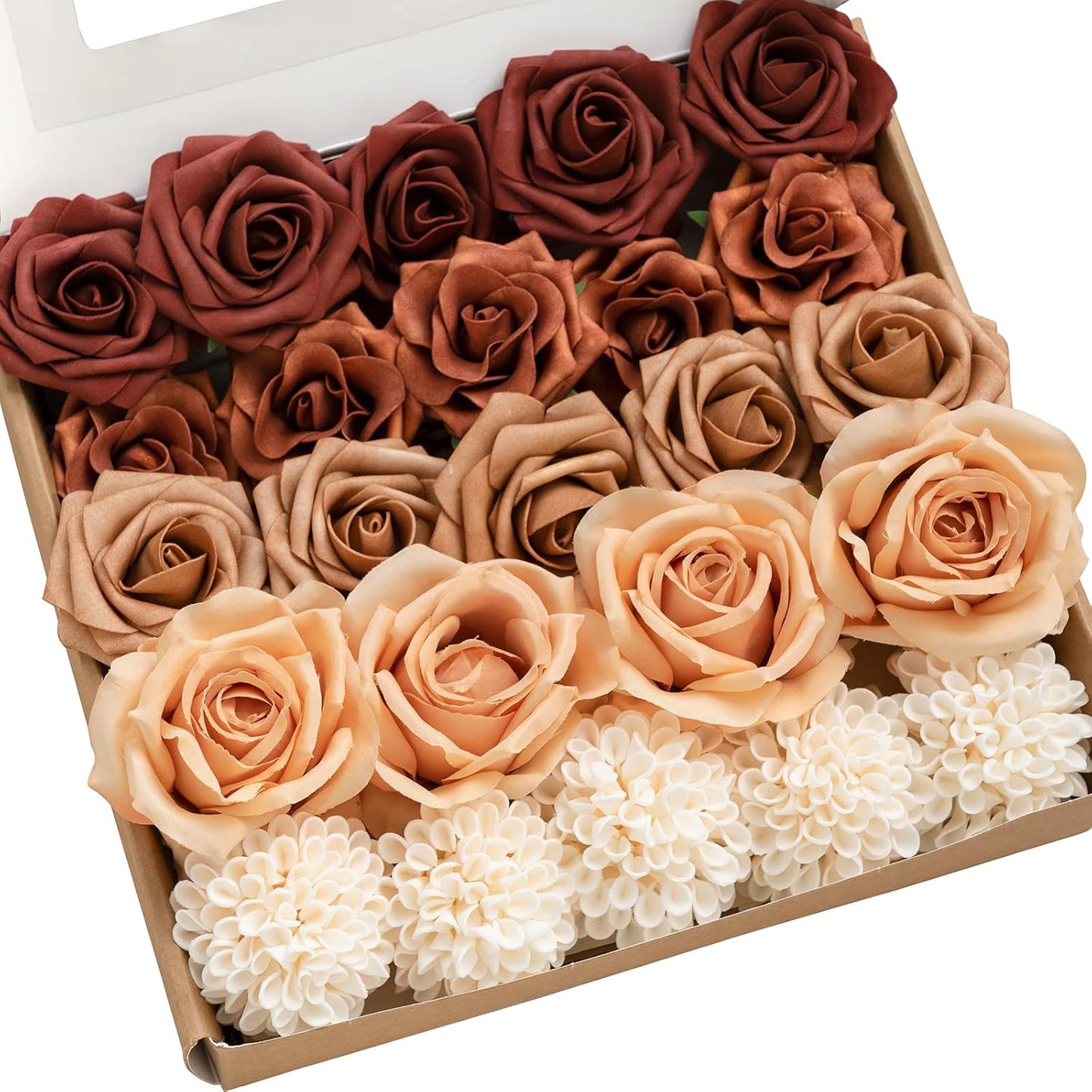 Artificial Flowers Fake Roses Faux Peony Foam Gardenia White | Foam Flower, Real Touch Filler Flower, Indoor Outdoor Decor, Table Centerpieces, Wedding Bouquets, Floral Arrangments, 23pcs