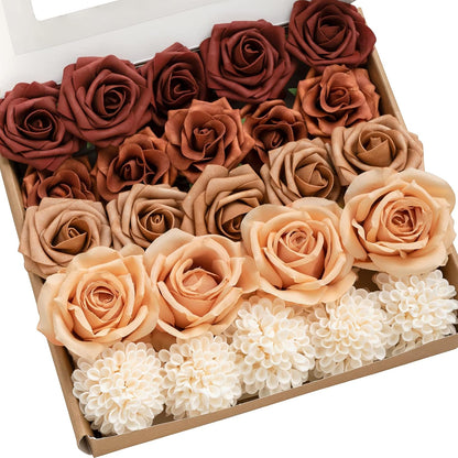 Artificial Flowers Fake Roses Faux Peony Foam Gardenia White | Foam Flower, Real Touch Filler Flower, Indoor Outdoor Decor, Table Centerpieces, Wedding Bouquets, Floral Arrangments, 23pcs
