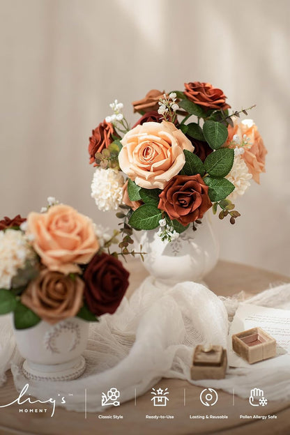 Artificial Flowers Fake Roses Faux Peony Foam Gardenia White | Foam Flower, Real Touch Filler Flower, Indoor Outdoor Decor, Table Centerpieces, Wedding Bouquets, Floral Arrangments, 23pcs