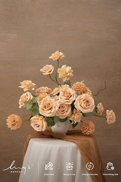 Artificial Flowers Fake Roses Faux Peony Foam Gardenia White | Foam Flower, Real Touch Filler Flower, Indoor Outdoor Decor, Table Centerpieces, Wedding Bouquets, Floral Arrangments, 23pcs