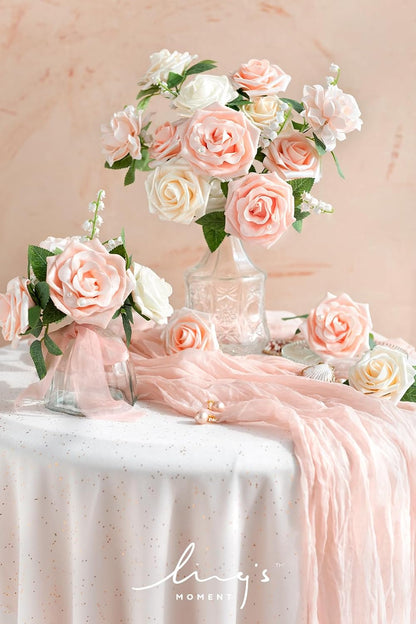 Artificial Flowers Fake Roses Faux Peony Foam Gardenia White | Foam Flower, Real Touch Filler Flower, Indoor Outdoor Decor, Table Centerpieces, Wedding Bouquets, Floral Arrangments, 23pcs
