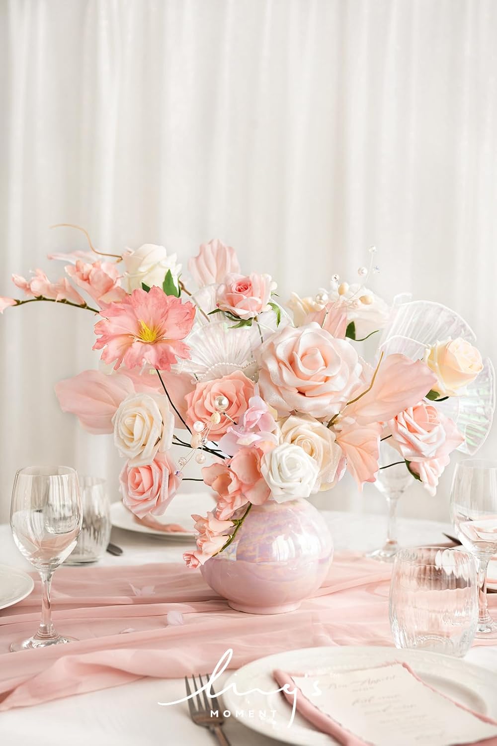 Artificial Flowers Fake Roses Faux Peony Foam Gardenia White | Foam Flower, Real Touch Filler Flower, Indoor Outdoor Decor, Table Centerpieces, Wedding Bouquets, Floral Arrangments, 23pcs