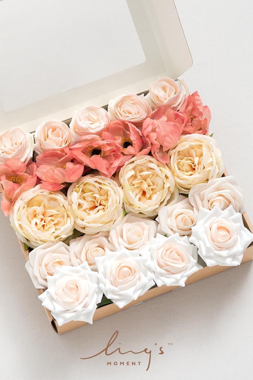 Artificial Flowers Fake Roses Faux Peony Foam Gardenia White | Foam Flower, Real Touch Filler Flower, Indoor Outdoor Decor, Table Centerpieces, Wedding Bouquets, Floral Arrangments, 23pcs