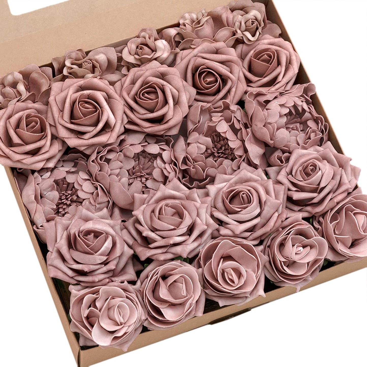 Artificial Flowers Fake Roses Faux Peony Foam Gardenia White | Foam Flower, Real Touch Filler Flower, Indoor Outdoor Decor, Table Centerpieces, Wedding Bouquets, Floral Arrangments, 23pcs