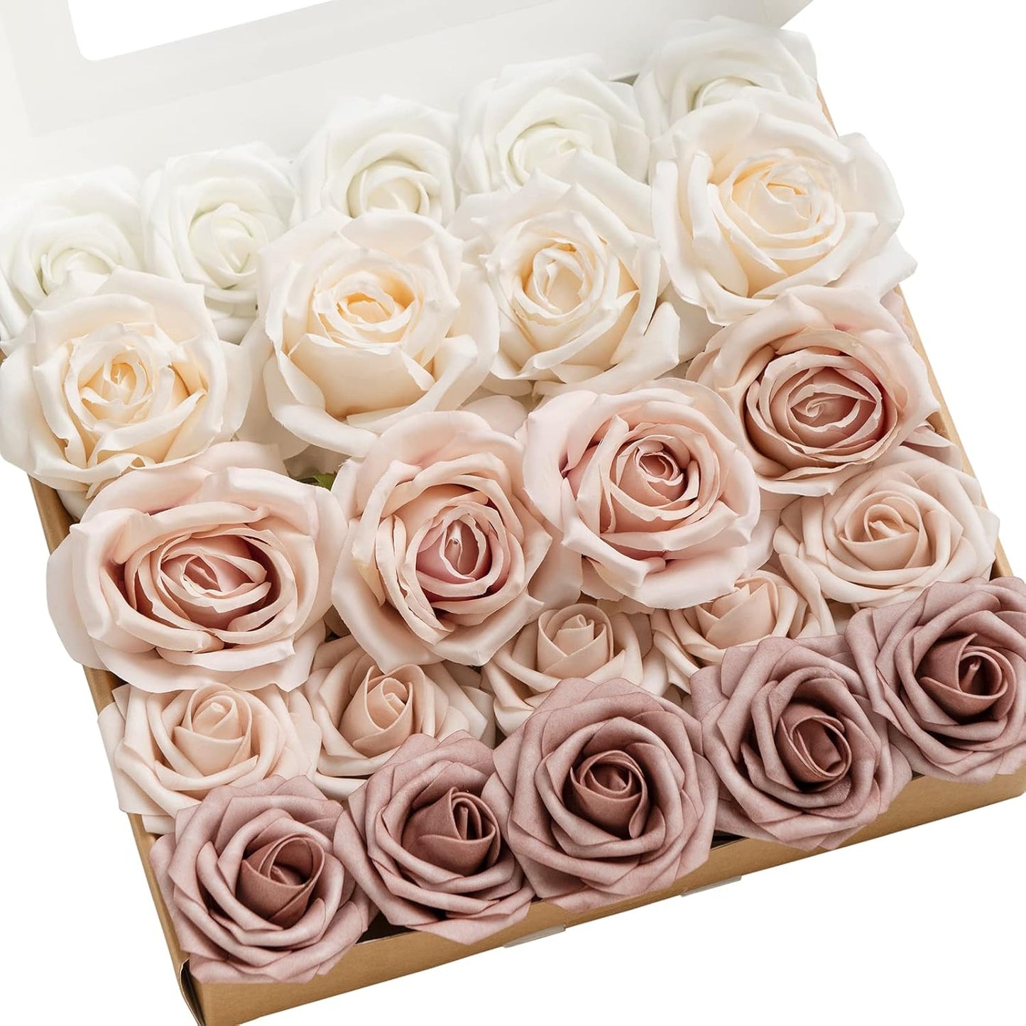 Artificial Flowers Fake Roses Faux Peony Foam Gardenia White | Foam Flower, Real Touch Filler Flower, Indoor Outdoor Decor, Table Centerpieces, Wedding Bouquets, Floral Arrangments, 23pcs
