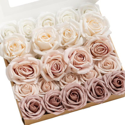 Artificial Flowers Fake Roses Faux Peony Foam Gardenia White | Foam Flower, Real Touch Filler Flower, Indoor Outdoor Decor, Table Centerpieces, Wedding Bouquets, Floral Arrangments, 23pcs