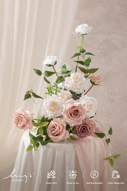 Artificial Flowers Fake Roses Faux Peony Foam Gardenia White | Foam Flower, Real Touch Filler Flower, Indoor Outdoor Decor, Table Centerpieces, Wedding Bouquets, Floral Arrangments, 23pcs
