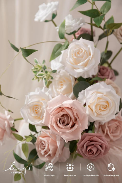 Artificial Flowers Fake Roses Faux Peony Foam Gardenia White | Foam Flower, Real Touch Filler Flower, Indoor Outdoor Decor, Table Centerpieces, Wedding Bouquets, Floral Arrangments, 23pcs