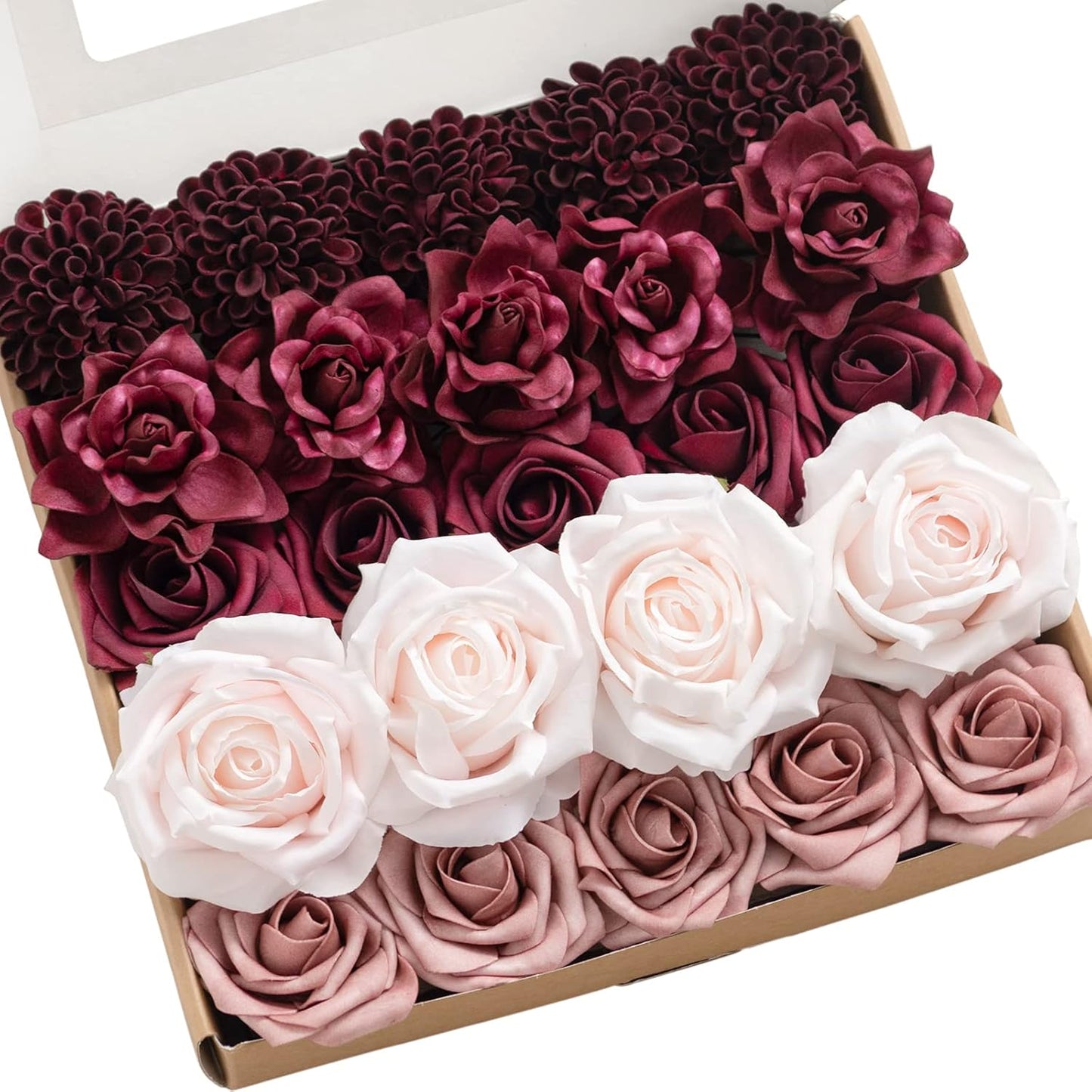 Artificial Flowers Fake Roses Faux Peony Foam Gardenia White | Foam Flower, Real Touch Filler Flower, Indoor Outdoor Decor, Table Centerpieces, Wedding Bouquets, Floral Arrangments, 23pcs