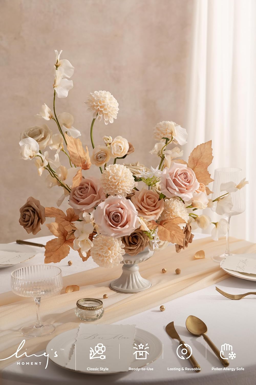Artificial Flowers Fake Roses Faux Peony Foam Gardenia White | Foam Flower, Real Touch Filler Flower, Indoor Outdoor Decor, Table Centerpieces, Wedding Bouquets, Floral Arrangments, 23pcs