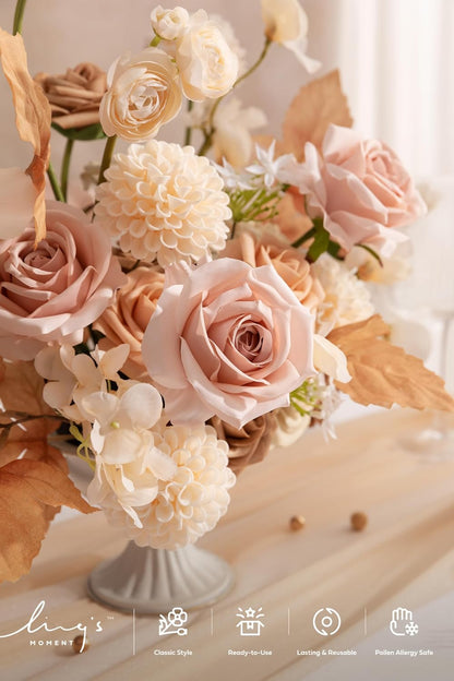 Artificial Flowers Fake Roses Faux Peony Foam Gardenia White | Foam Flower, Real Touch Filler Flower, Indoor Outdoor Decor, Table Centerpieces, Wedding Bouquets, Floral Arrangments, 23pcs