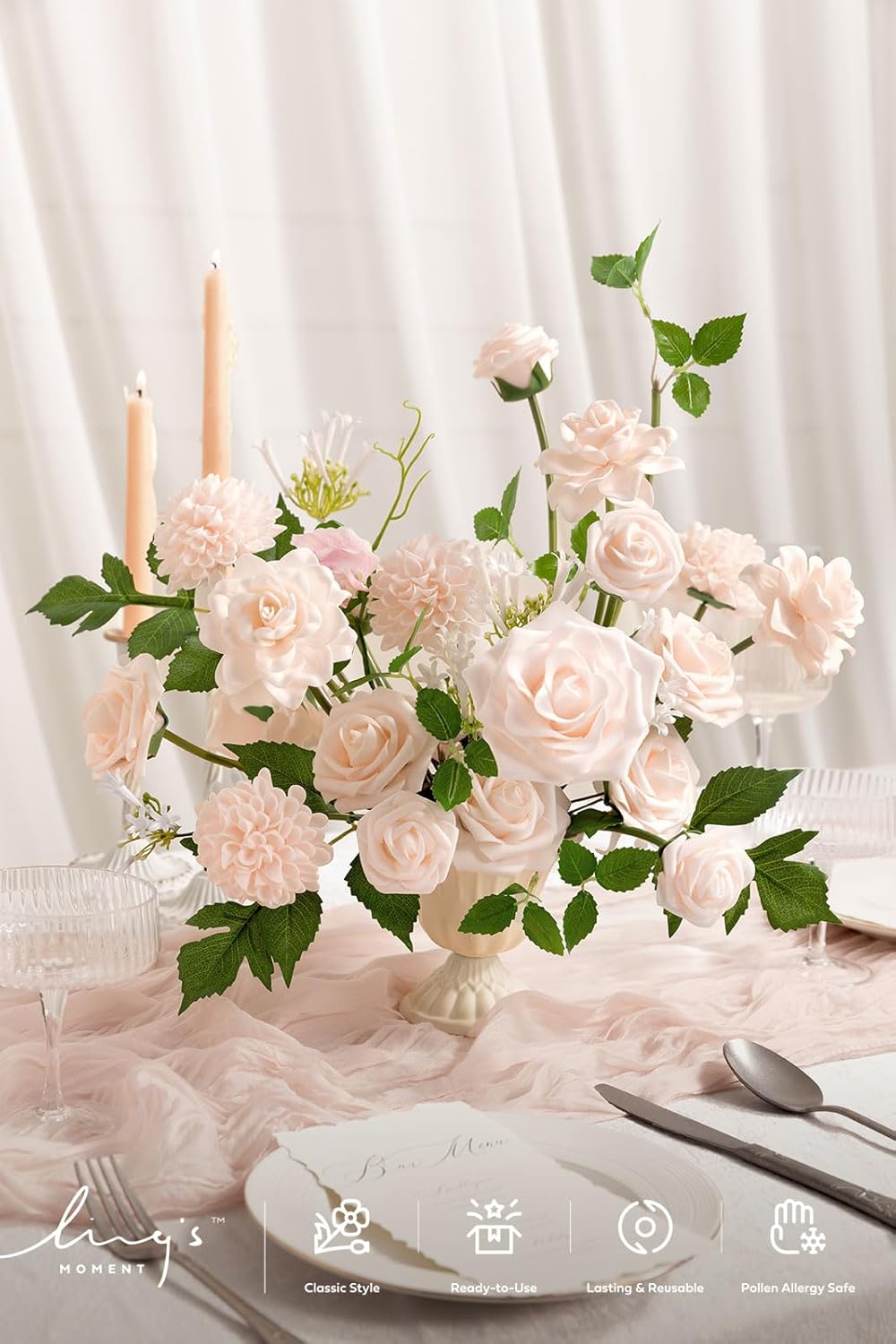 Artificial Flowers Fake Roses Faux Peony Foam Gardenia White | Foam Flower, Real Touch Filler Flower, Indoor Outdoor Decor, Table Centerpieces, Wedding Bouquets, Floral Arrangments, 23pcs