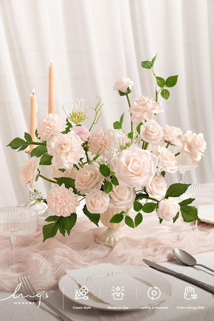 Artificial Flowers Fake Roses Faux Peony Foam Gardenia White | Foam Flower, Real Touch Filler Flower, Indoor Outdoor Decor, Table Centerpieces, Wedding Bouquets, Floral Arrangments, 23pcs