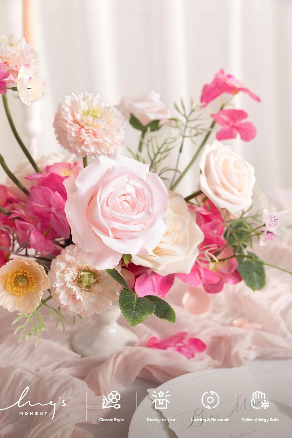 Artificial Flowers Fake Roses Faux Peony Foam Gardenia White | Foam Flower, Real Touch Filler Flower, Indoor Outdoor Decor, Table Centerpieces, Wedding Bouquets, Floral Arrangments, 23pcs