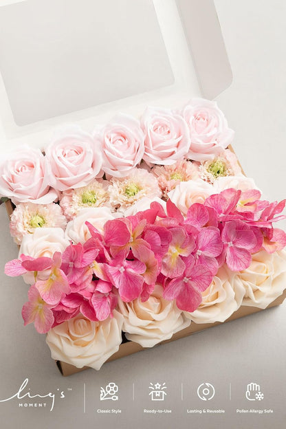 Artificial Flowers Fake Roses Faux Peony Foam Gardenia White | Foam Flower, Real Touch Filler Flower, Indoor Outdoor Decor, Table Centerpieces, Wedding Bouquets, Floral Arrangments, 23pcs