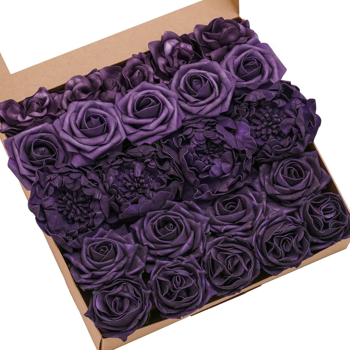 Artificial Flowers Fake Roses Faux Peony Foam Gardenia White | Foam Flower, Real Touch Filler Flower, Indoor Outdoor Decor, Table Centerpieces, Wedding Bouquets, Floral Arrangments, 23pcs