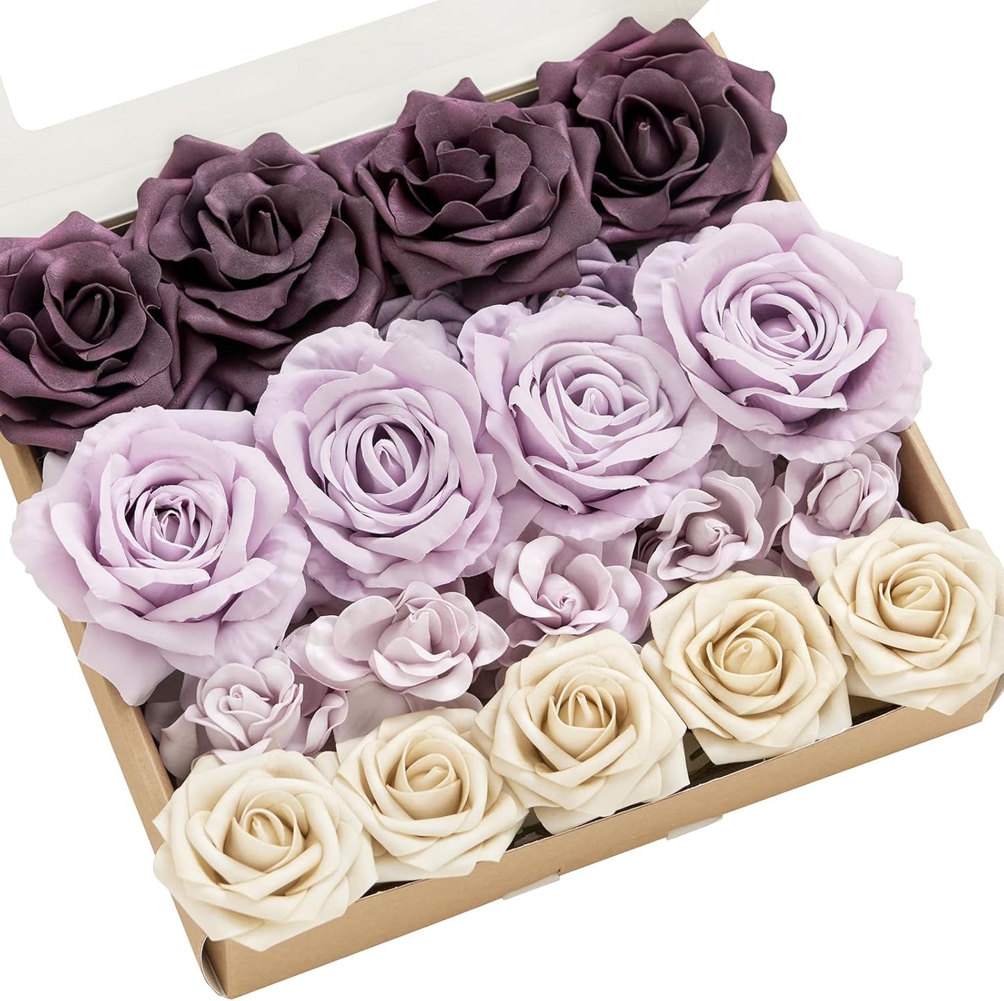Artificial Flowers Fake Roses Faux Peony Foam Gardenia White | Foam Flower, Real Touch Filler Flower, Indoor Outdoor Decor, Table Centerpieces, Wedding Bouquets, Floral Arrangments, 23pcs