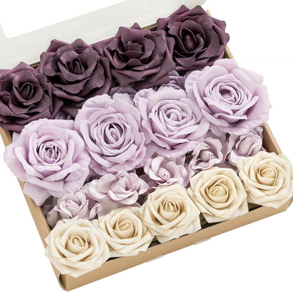Artificial Flowers Fake Roses Faux Peony Foam Gardenia White | Foam Flower, Real Touch Filler Flower, Indoor Outdoor Decor, Table Centerpieces, Wedding Bouquets, Floral Arrangments, 23pcs