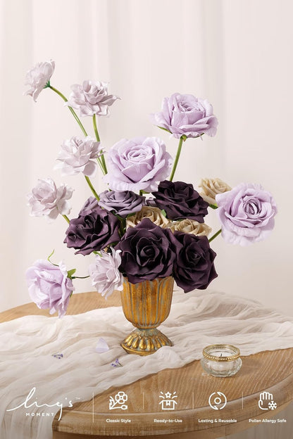Artificial Flowers Fake Roses Faux Peony Foam Gardenia White | Foam Flower, Real Touch Filler Flower, Indoor Outdoor Decor, Table Centerpieces, Wedding Bouquets, Floral Arrangments, 23pcs
