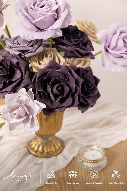 Artificial Flowers Fake Roses Faux Peony Foam Gardenia White | Foam Flower, Real Touch Filler Flower, Indoor Outdoor Decor, Table Centerpieces, Wedding Bouquets, Floral Arrangments, 23pcs