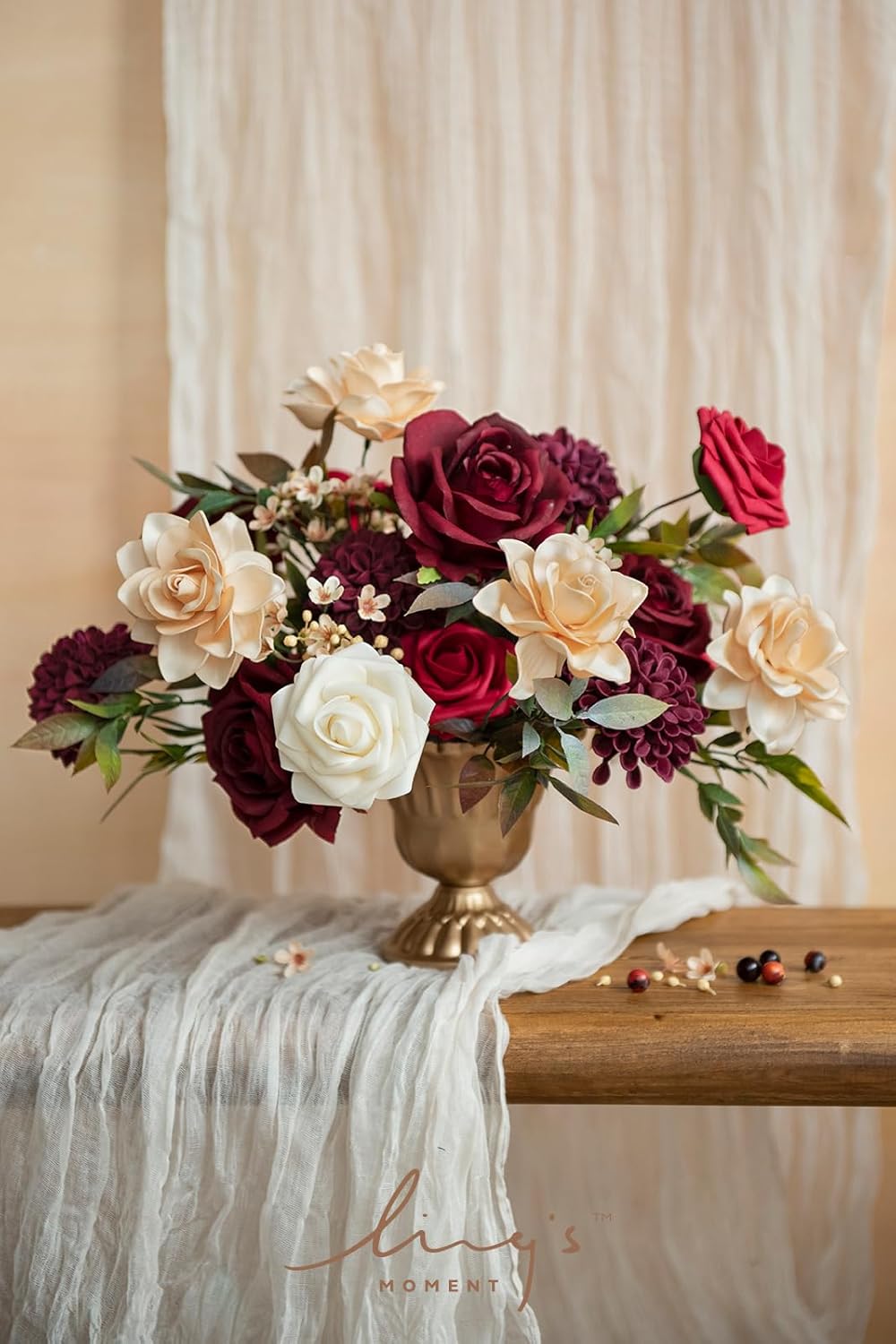 Artificial Flowers Fake Roses Faux Peony Foam Gardenia White | Foam Flower, Real Touch Filler Flower, Indoor Outdoor Decor, Table Centerpieces, Wedding Bouquets, Floral Arrangments, 23pcs