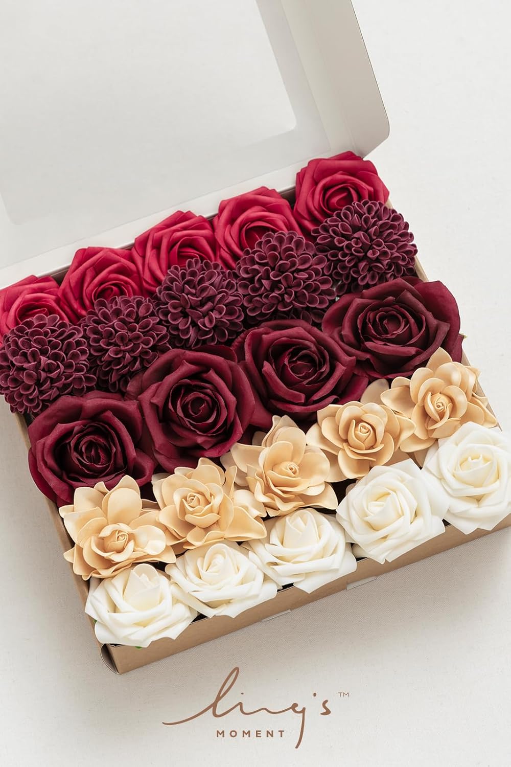 Artificial Flowers Fake Roses Faux Peony Foam Gardenia White | Foam Flower, Real Touch Filler Flower, Indoor Outdoor Decor, Table Centerpieces, Wedding Bouquets, Floral Arrangments, 23pcs
