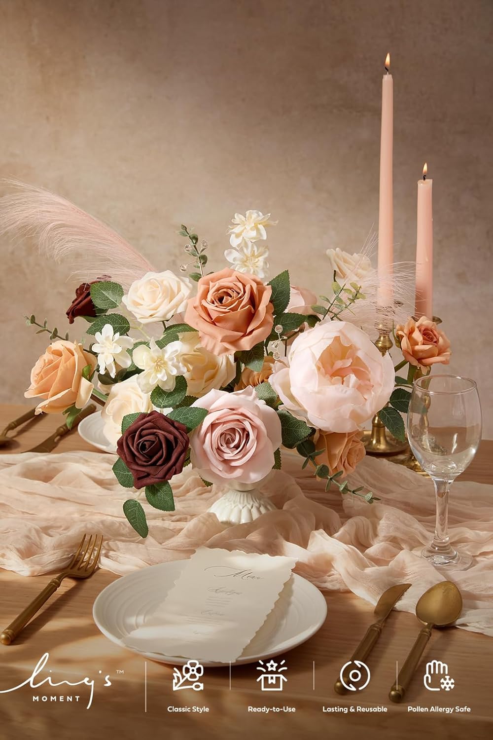 Artificial Flowers Fake Roses Faux Peony Foam Gardenia White | Foam Flower, Real Touch Filler Flower, Indoor Outdoor Decor, Table Centerpieces, Wedding Bouquets, Floral Arrangments, 23pcs