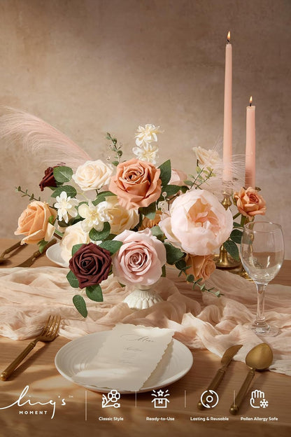 Artificial Flowers Fake Roses Faux Peony Foam Gardenia White | Foam Flower, Real Touch Filler Flower, Indoor Outdoor Decor, Table Centerpieces, Wedding Bouquets, Floral Arrangments, 23pcs