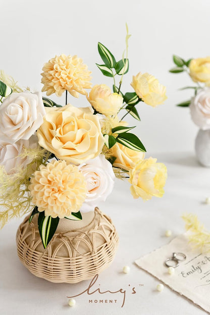 Artificial Flowers Fake Roses Faux Peony Foam Gardenia White | Foam Flower, Real Touch Filler Flower, Indoor Outdoor Decor, Table Centerpieces, Wedding Bouquets, Floral Arrangments, 23pcs