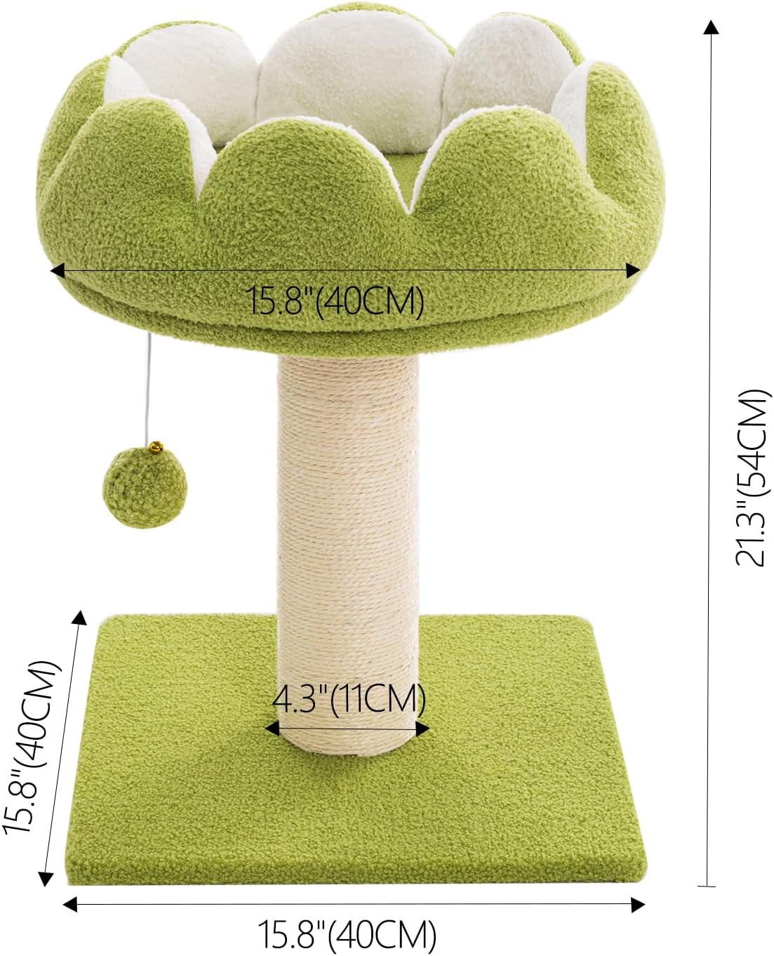 Flower Cat Scratching Post for Indoor Cats Scratcher with Bed