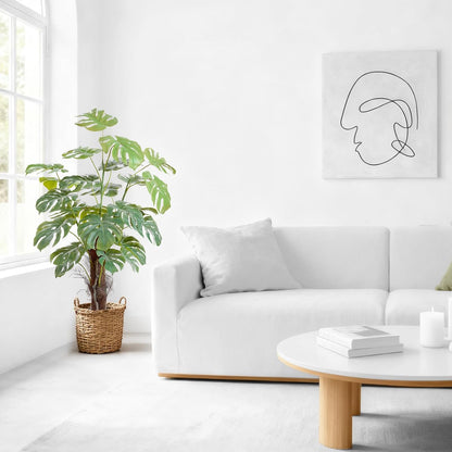 60 Inches Artificial Monstera Deliciosa Plant 5ft Fake Swiss Cheese Potted Faux Tropical Floor Plants, Potted Faux Tree for Home Office Living Room Decor