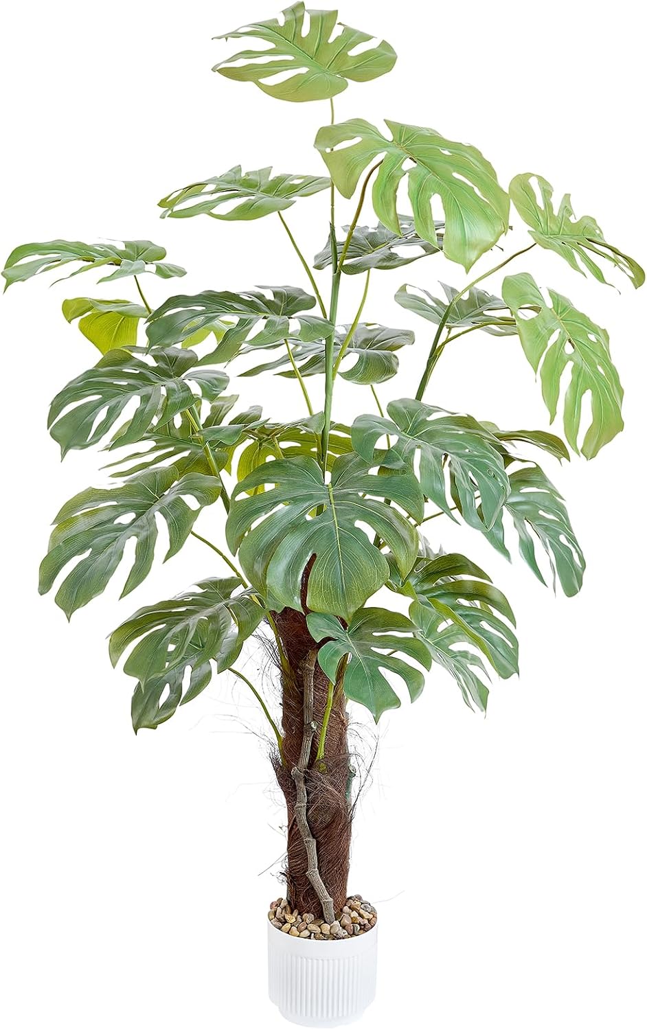 60 Inches Artificial Monstera Deliciosa Plant 5ft Fake Swiss Cheese Potted Faux Tropical Floor Plants, Potted Faux Tree for Home Office Living Room Decor
