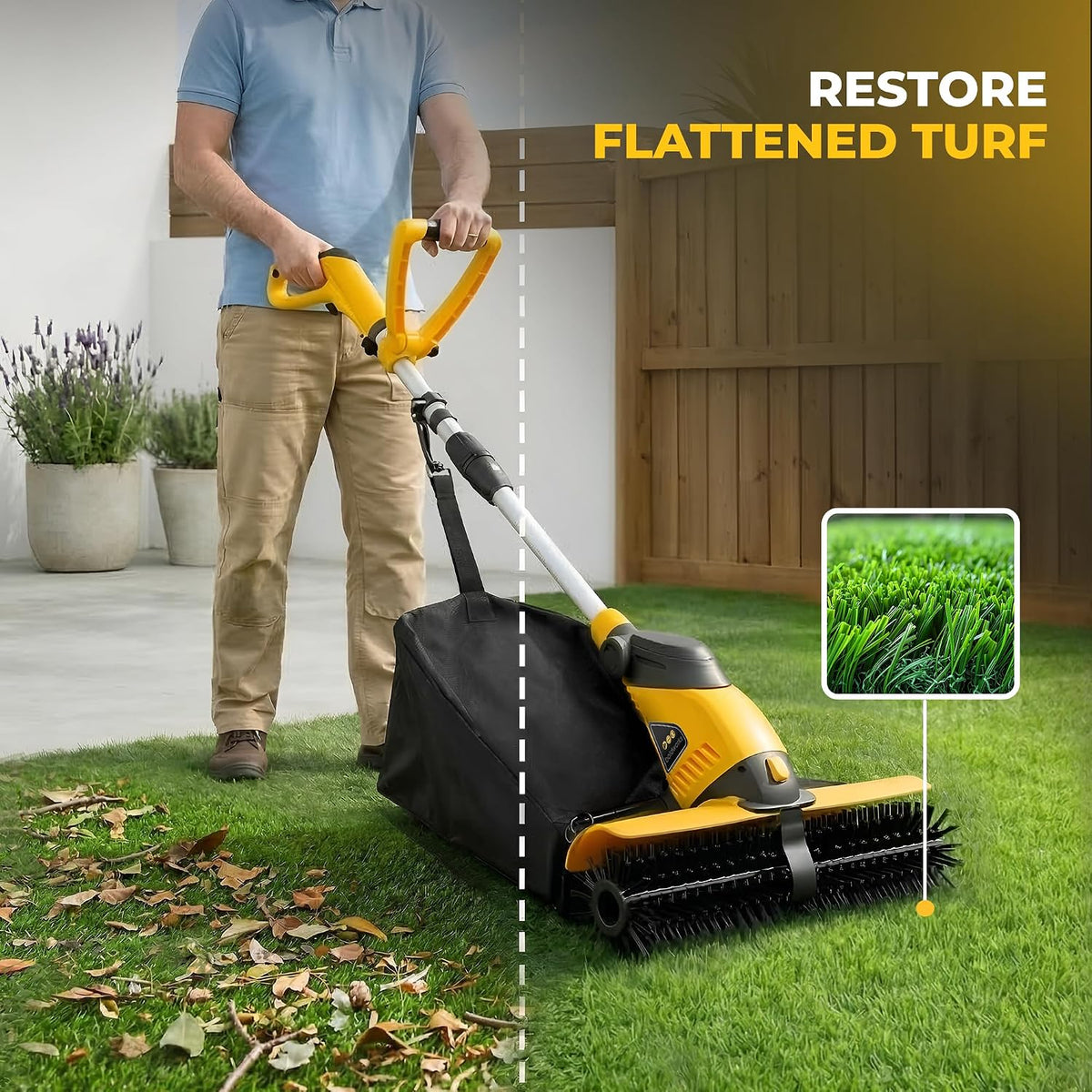 Electric Power Broom Artificial Turf Sweeper Outdoor Turf Cleaner Machine
