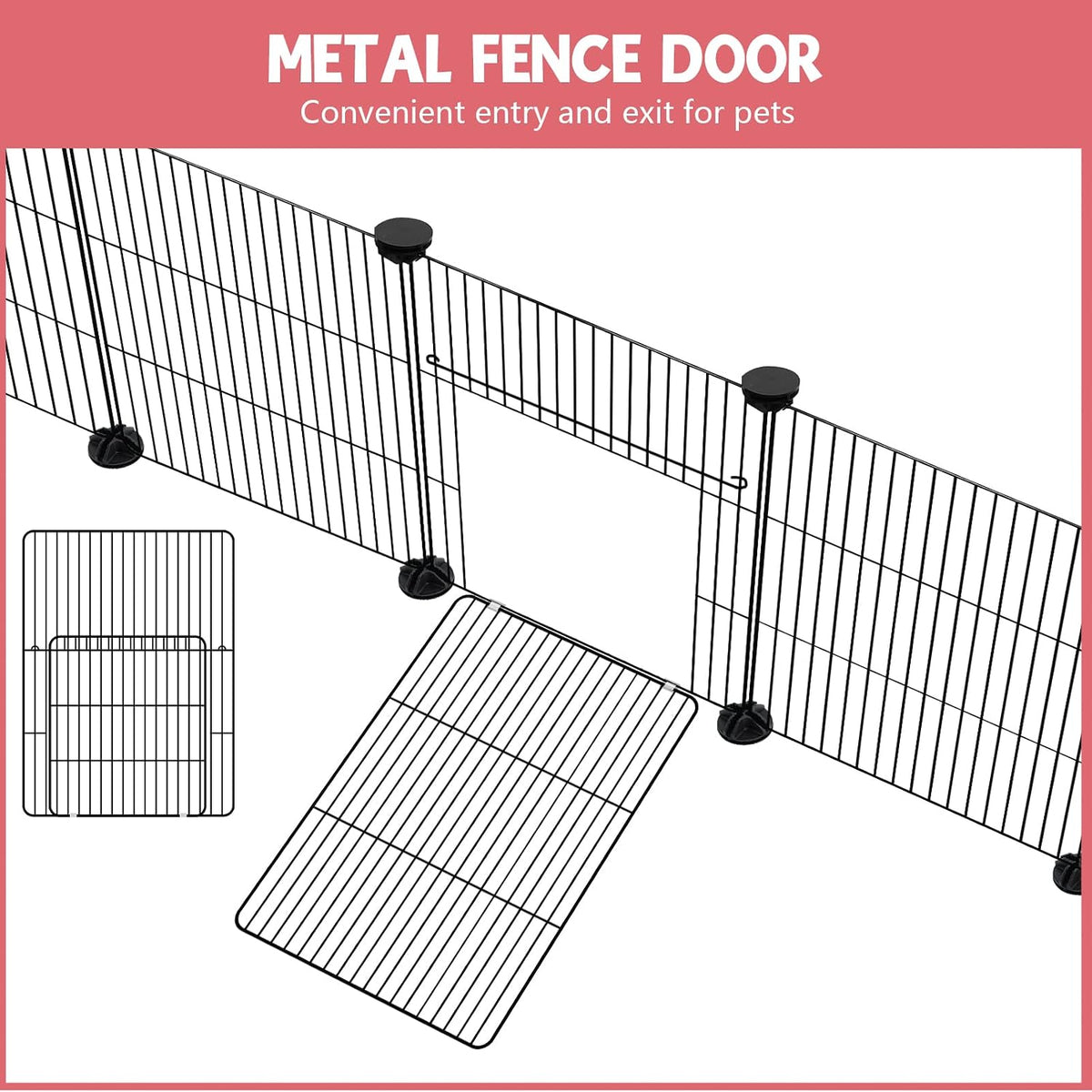 32 Panels Small Animals Playpen,48"x32"x24"Transparent Pet Playpen