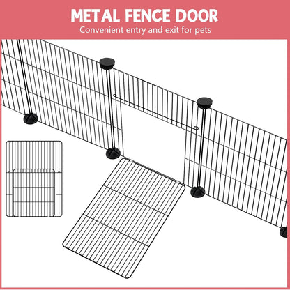 32 Panels Small Animals Playpen,48"x32"x24"Transparent Pet Playpen