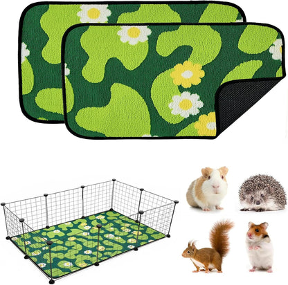 Reusable Puppy Pads for Small Dogs, Washable Pee Pads with Non-Slip , Absorbent Leakproof Mat for Crates, Playpens, Pet Beds & Whelping, Indoor Potty Training Grass Green, 24"x48", 2 Pack